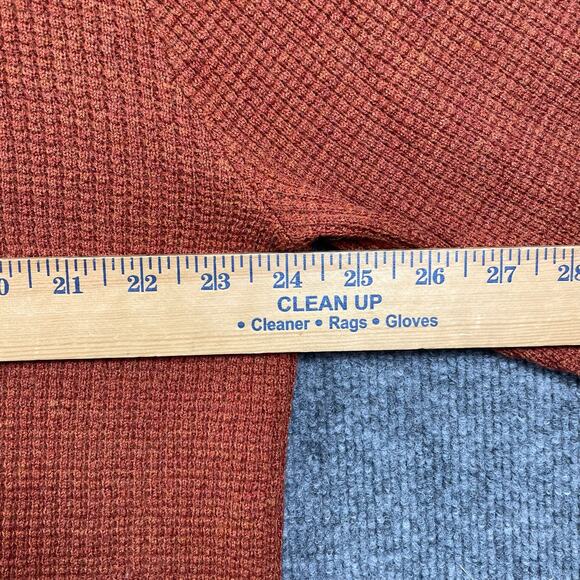 Orvis Wool Sweater Men's Large Brown Waffle Knit Henley Outdoor Warm - Picture 7 of 12